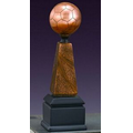 Soccer Stamina Award. 10-1/2"h x 3-1/2"w x 3-1/2"d. Copper Finish Resin.